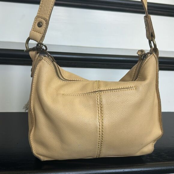 The Sak Genuine Leather Crossbody Shoulder Bag Soft w/ Whipstitch & Tassel - Picture 3 of 10